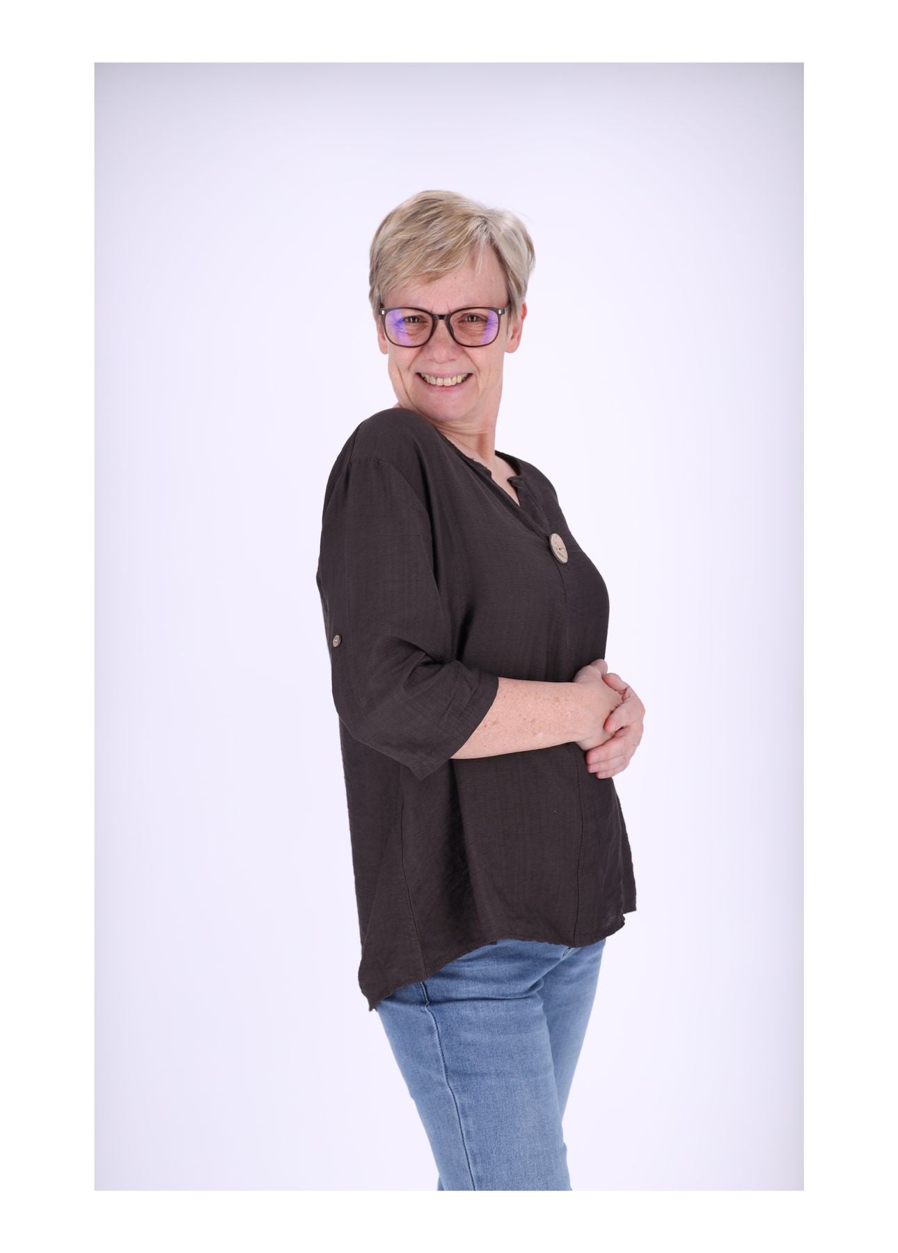 1/2 Arm Shirt Damen Krempelarm