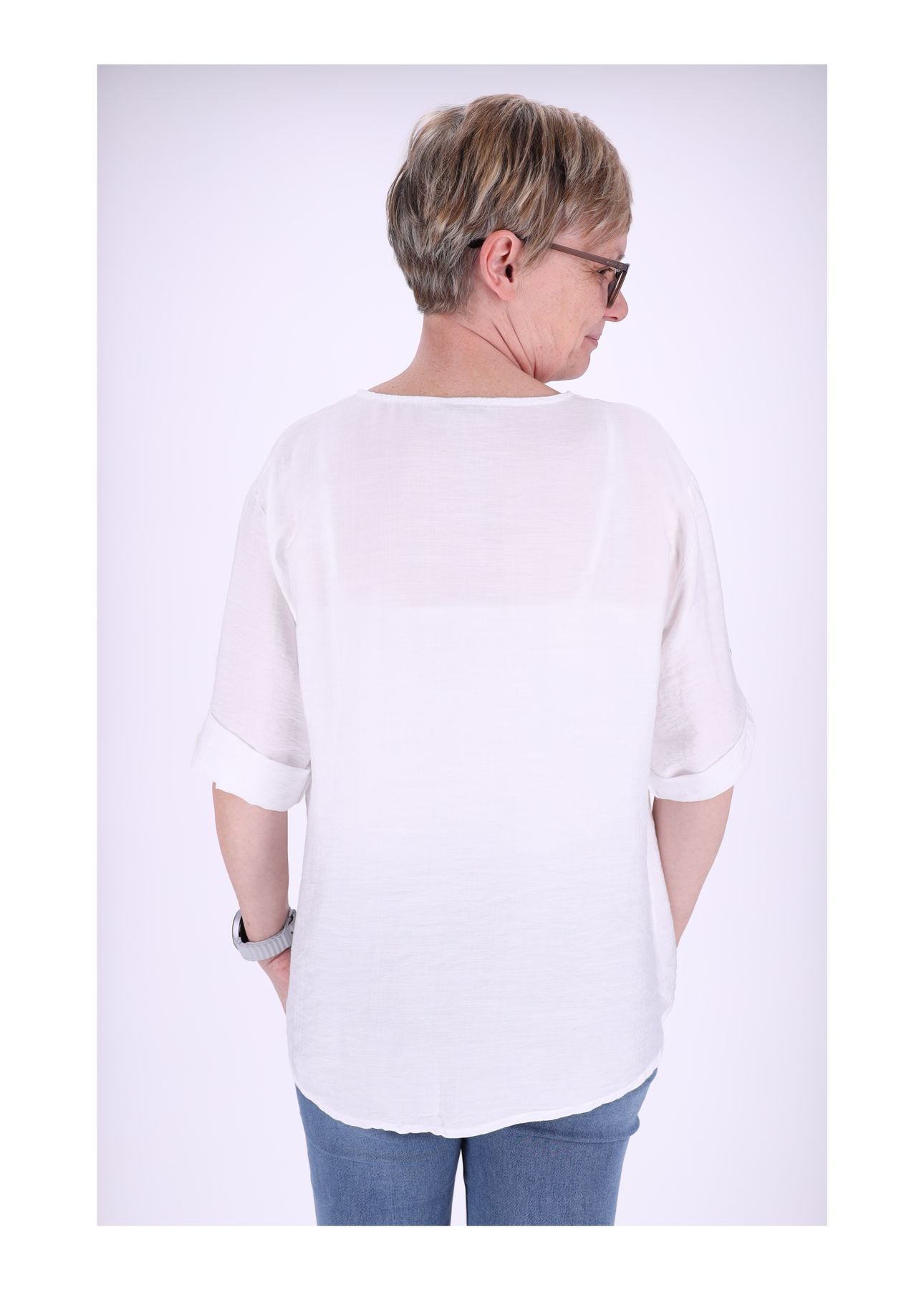 1/2 Arm Shirt Damen Krempelarm