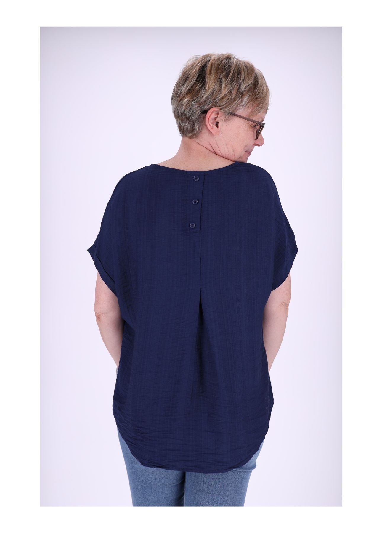 T-Shirt Damen Rundhals Viskose Strucktur