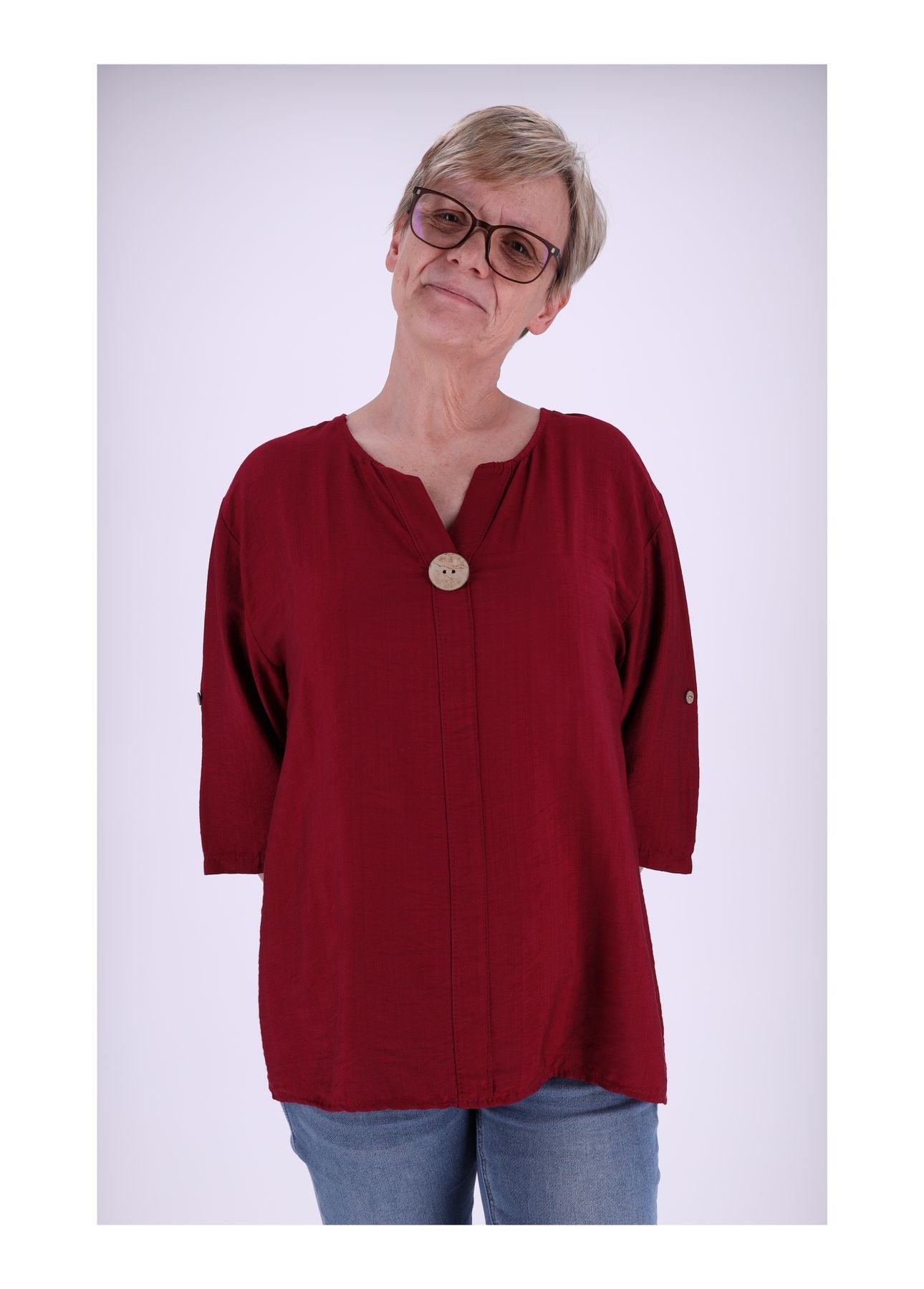 1/2 Arm Shirt Damen Krempelarm