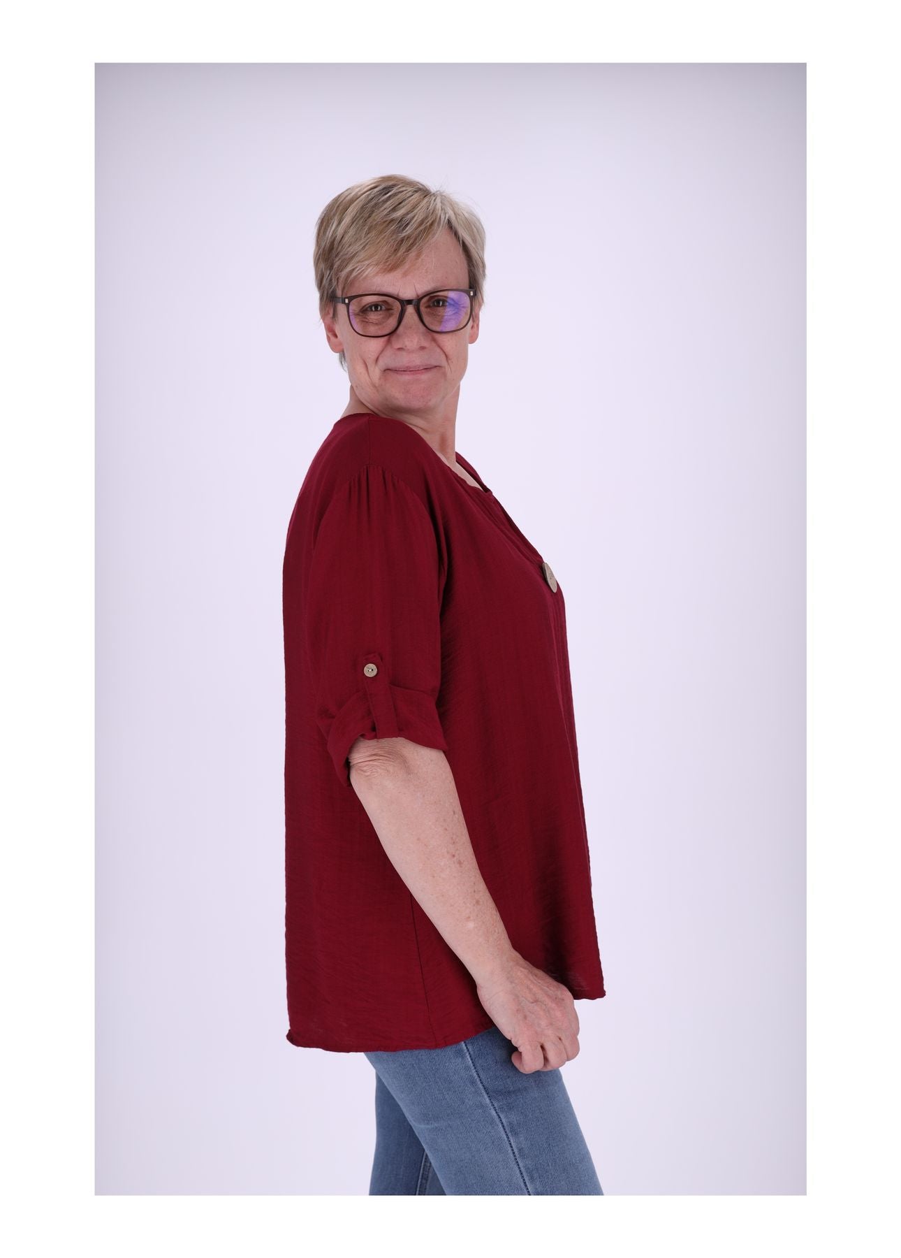 1/2 Arm Shirt Damen Krempelarm