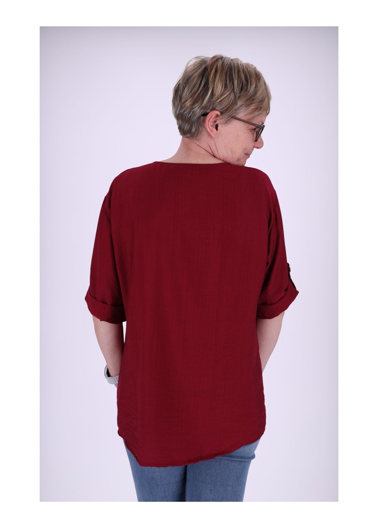 1/2 Arm Shirt Damen Krempelarm