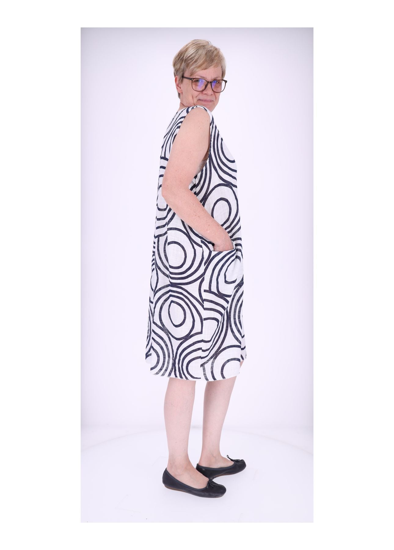 Trägerkleid Damen AOP Kreise