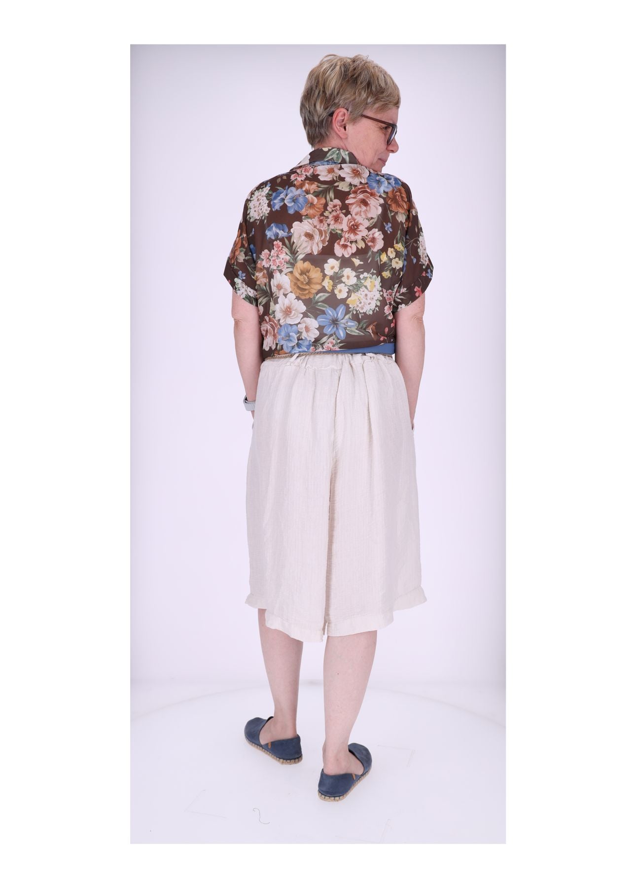 Short Damen Oversize Musselin