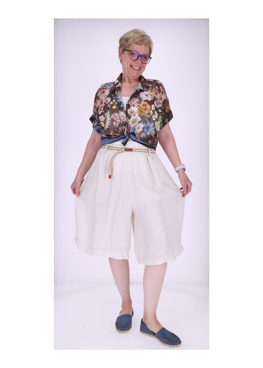 Short Damen Oversize Musselin