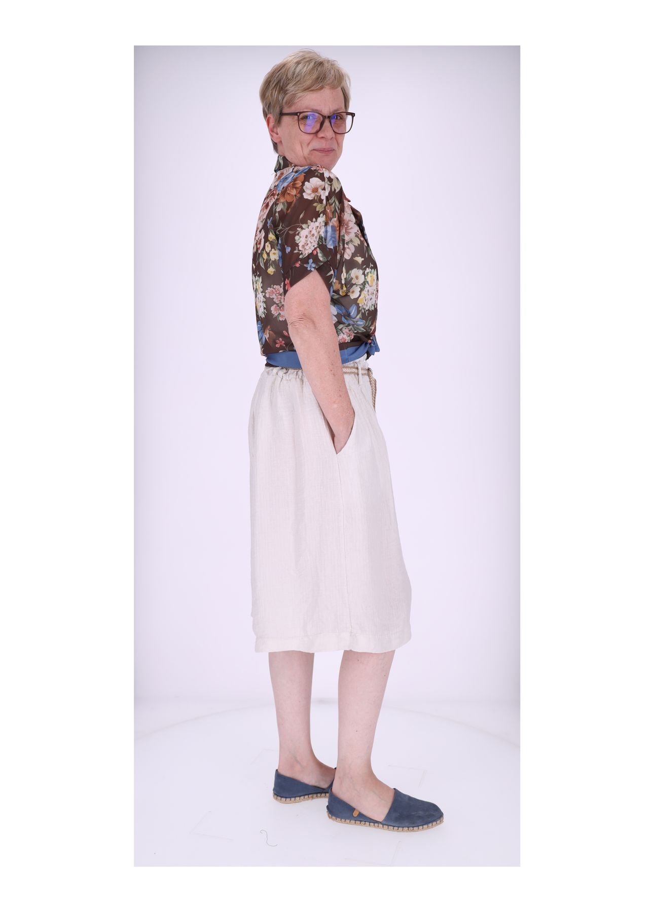 Short Damen Oversize Musselin