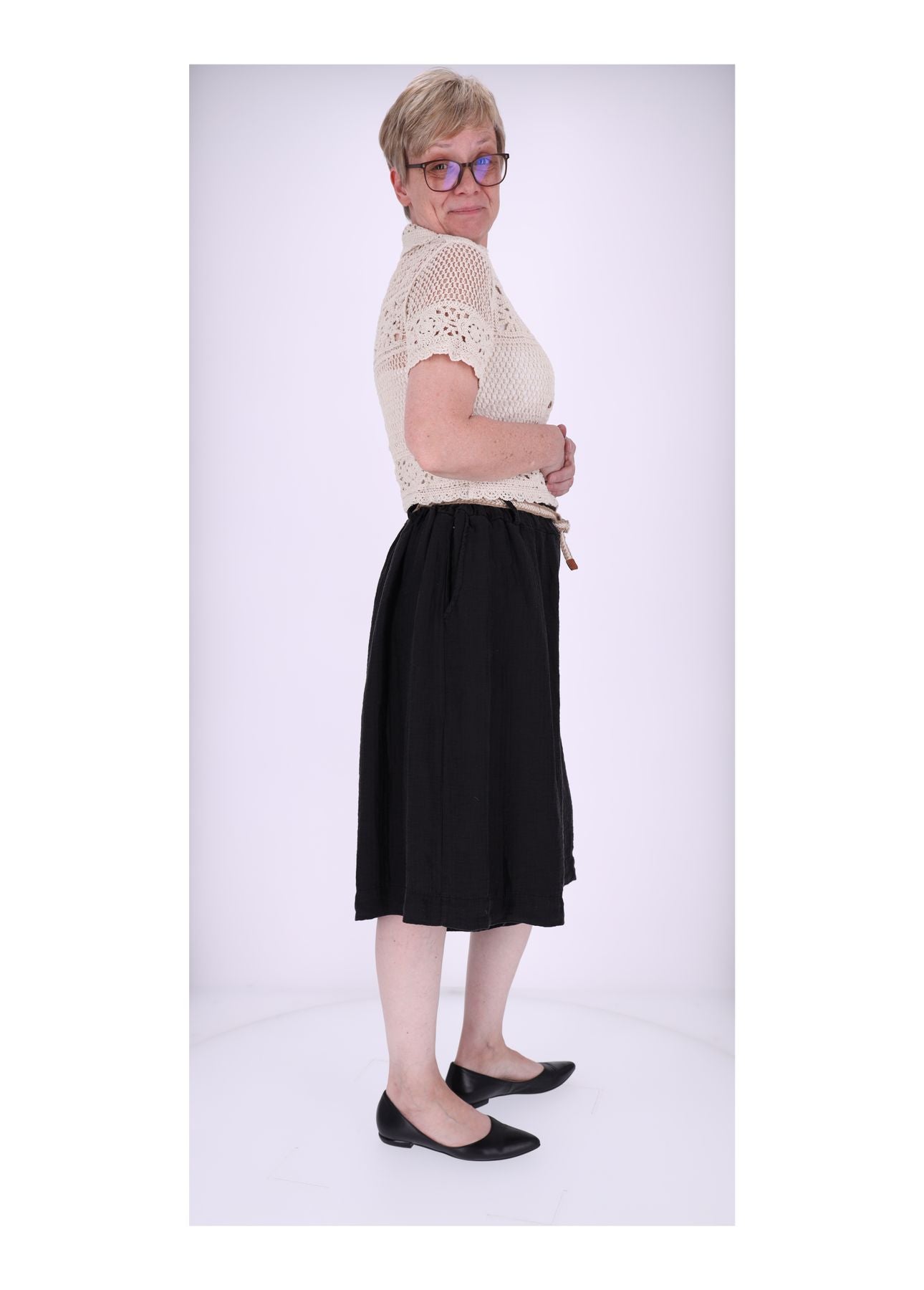 Short Damen Oversize Musselin