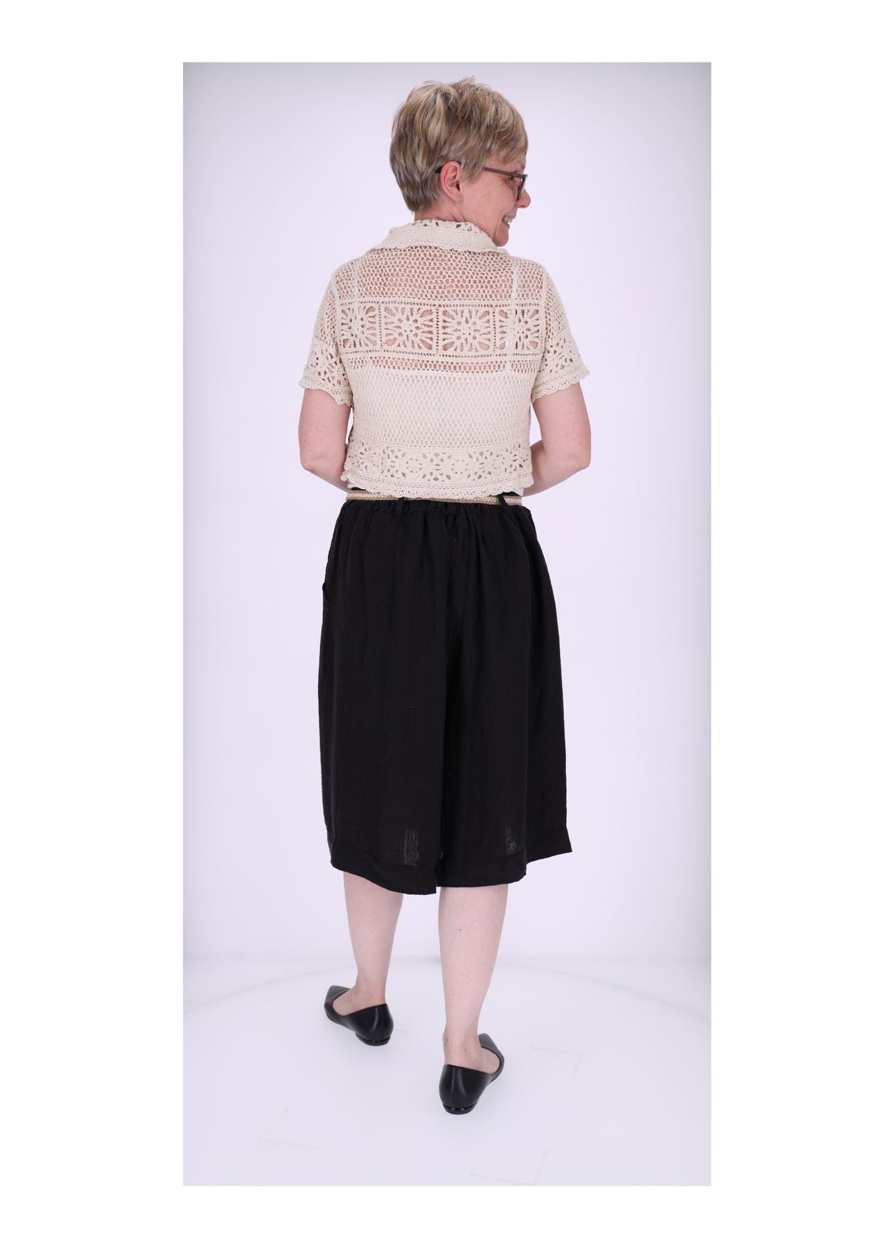 Short Damen Oversize Musselin