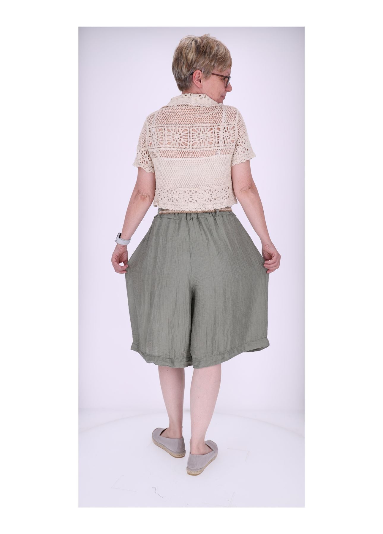 Short Damen Oversize Musselin