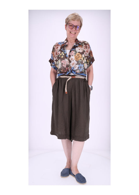 Short Damen Oversize Musselin