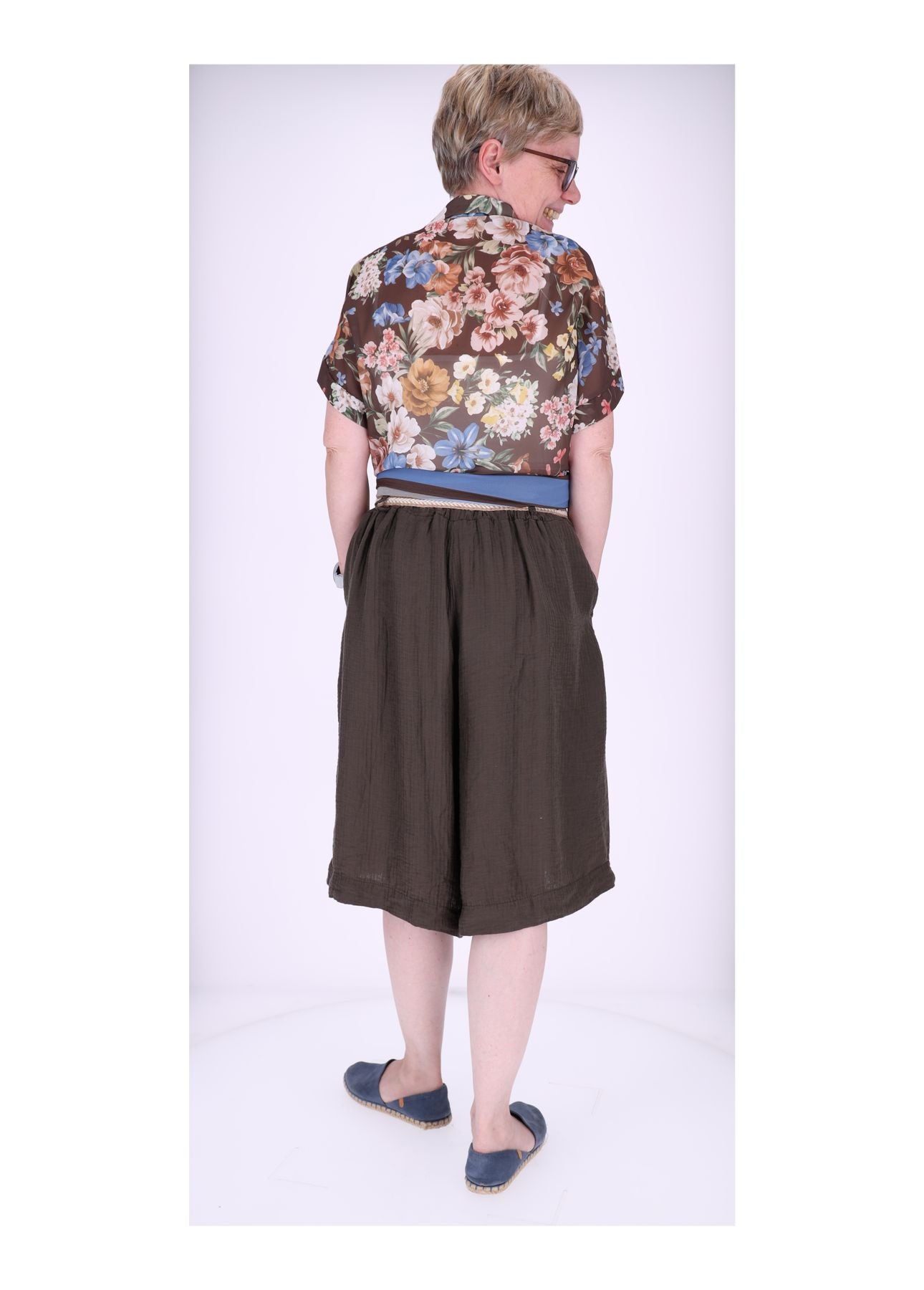 Short Damen Oversize Musselin