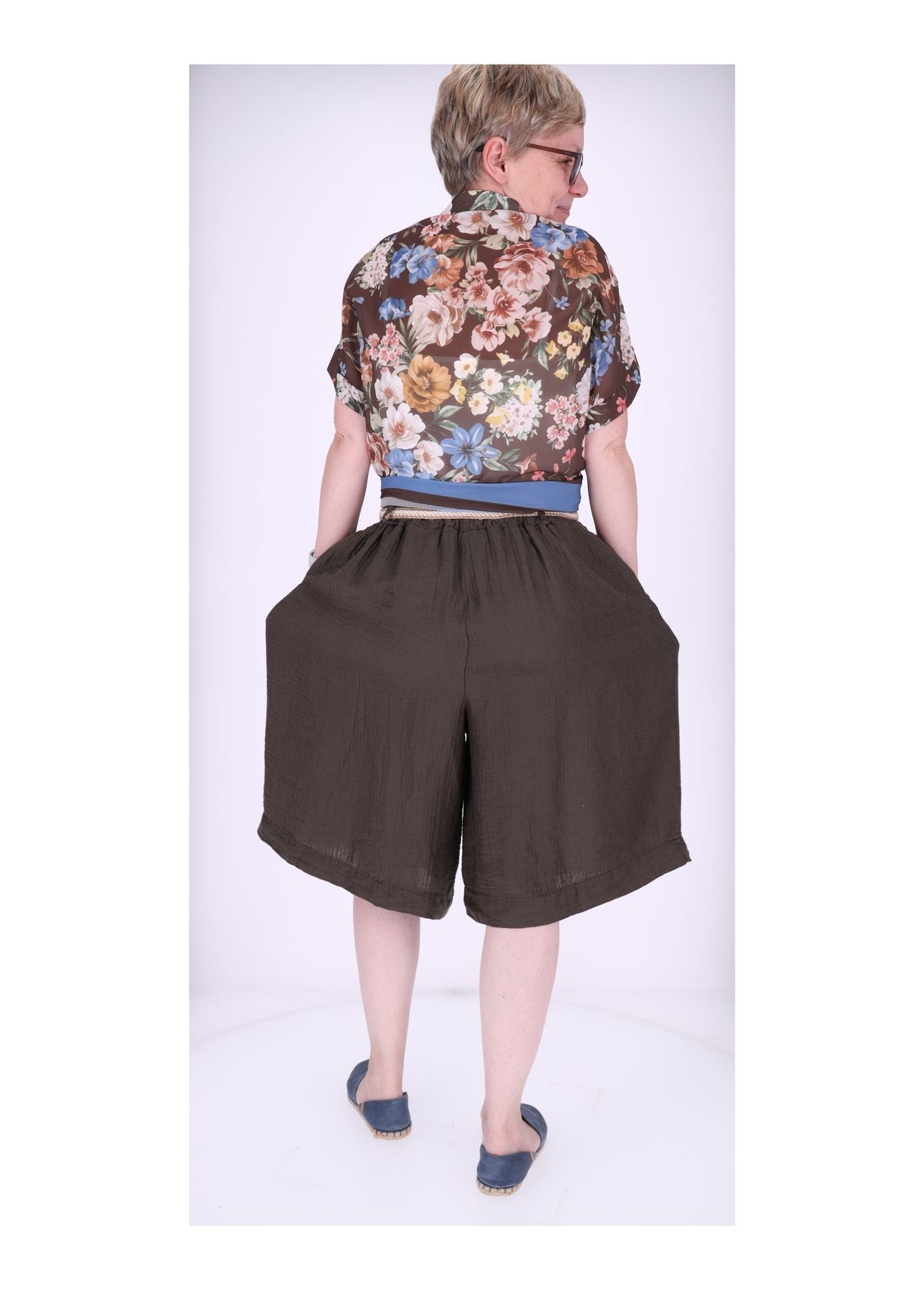Short Damen Oversize Musselin