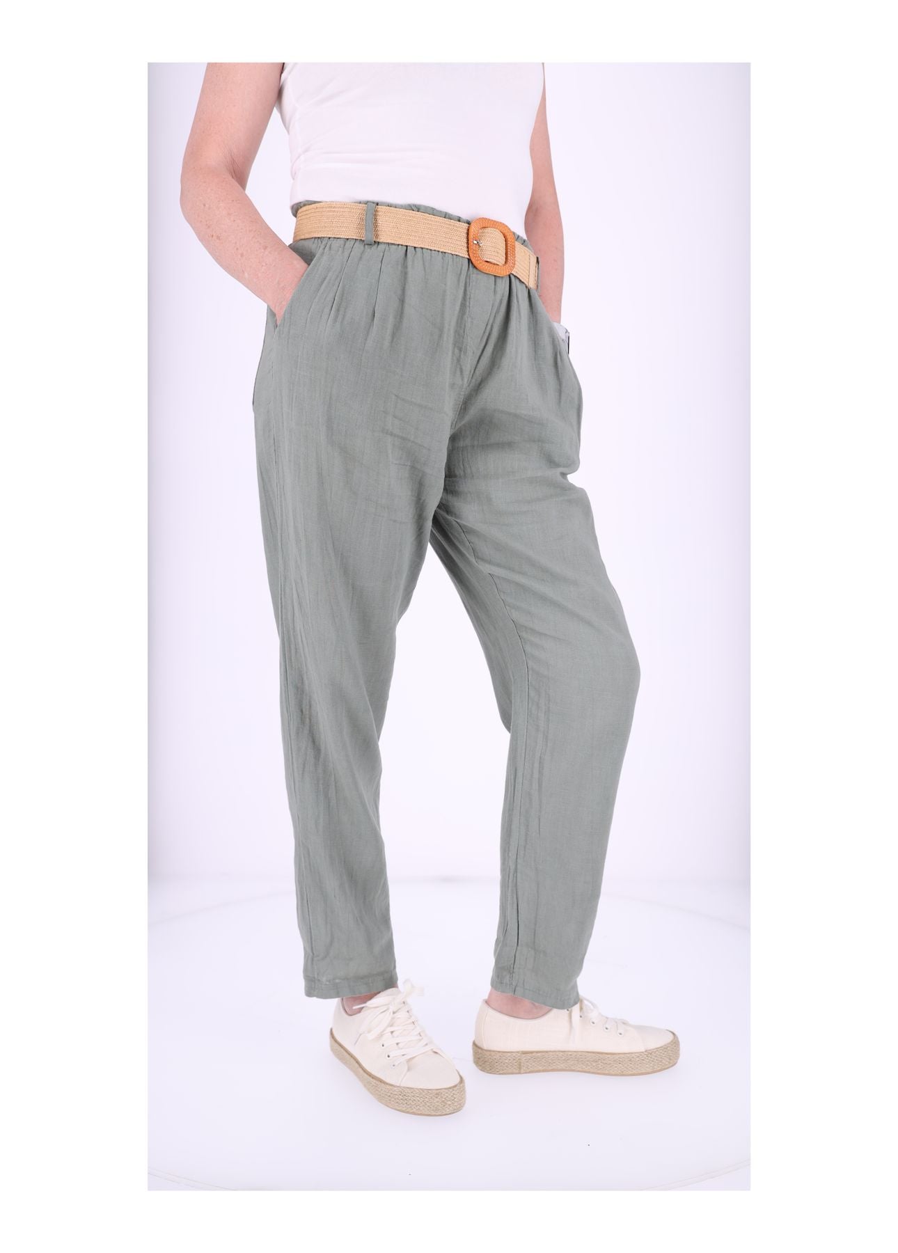 Leinenhose Damen mit Gürtel
