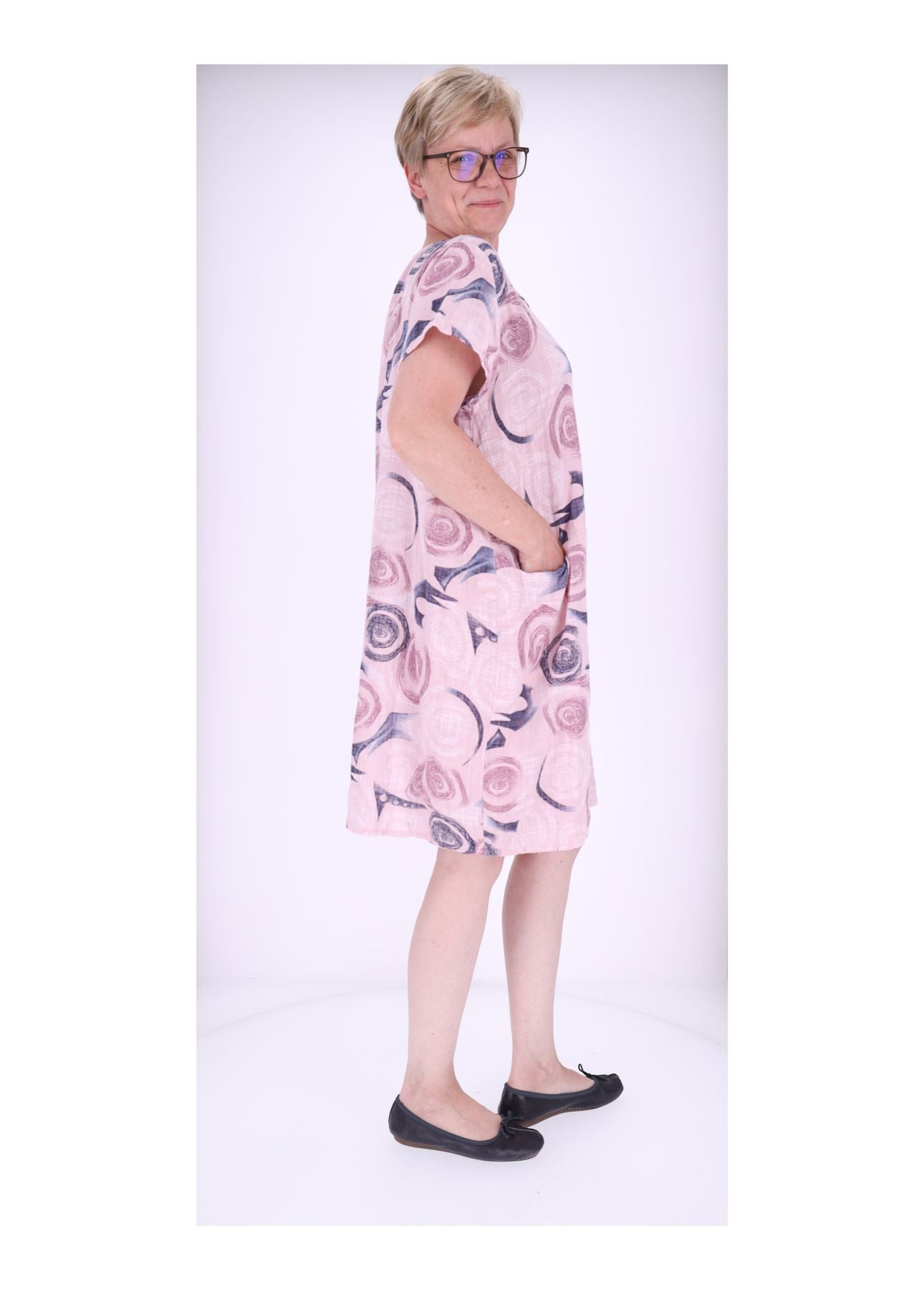 Kleid Taschen Print Kreise