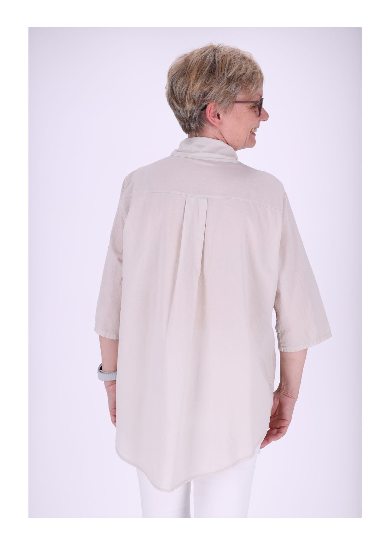Bluse Stickerei Kurzarm Krempelarm