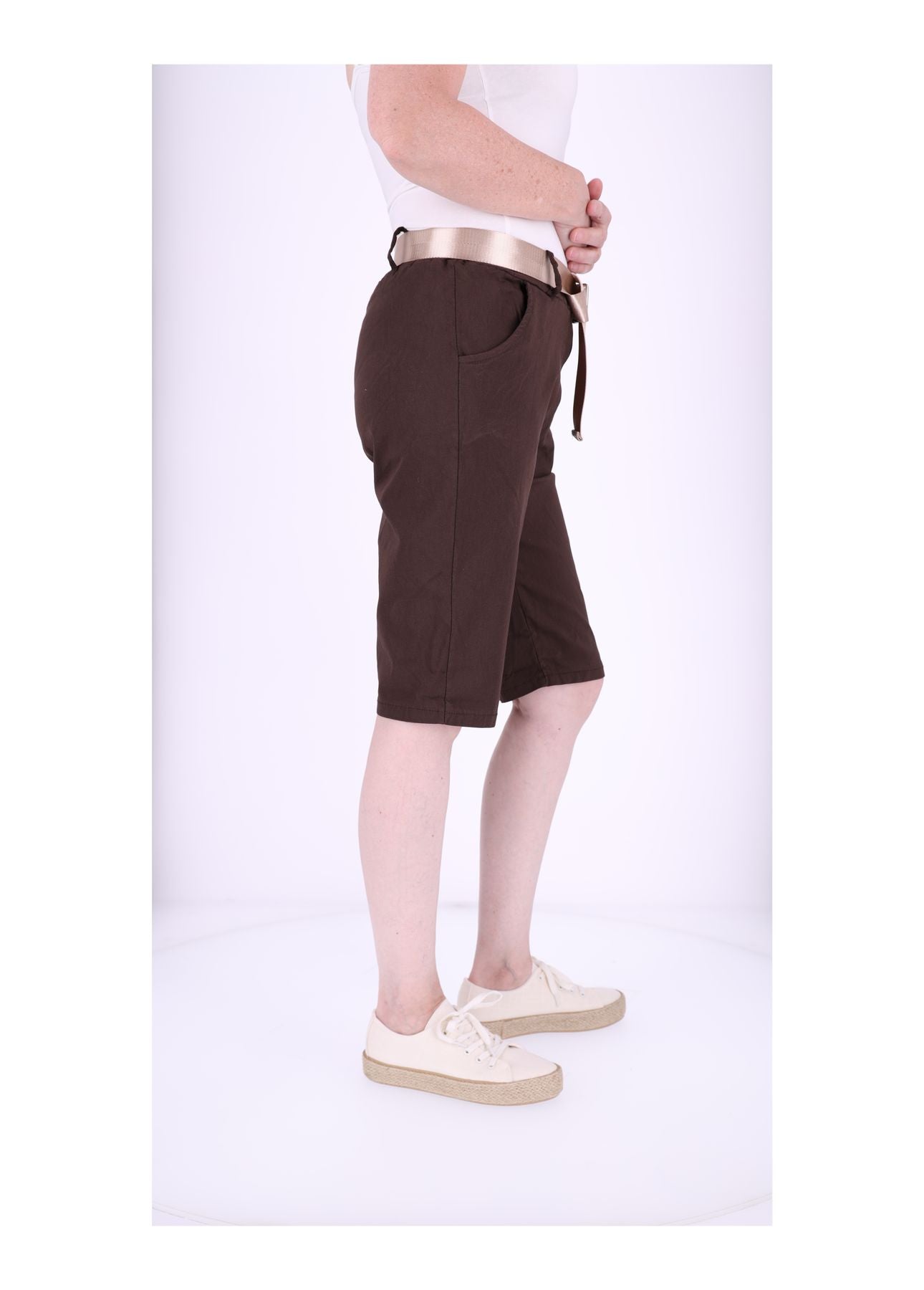 Bermuda Damen Gummizug Gürtel