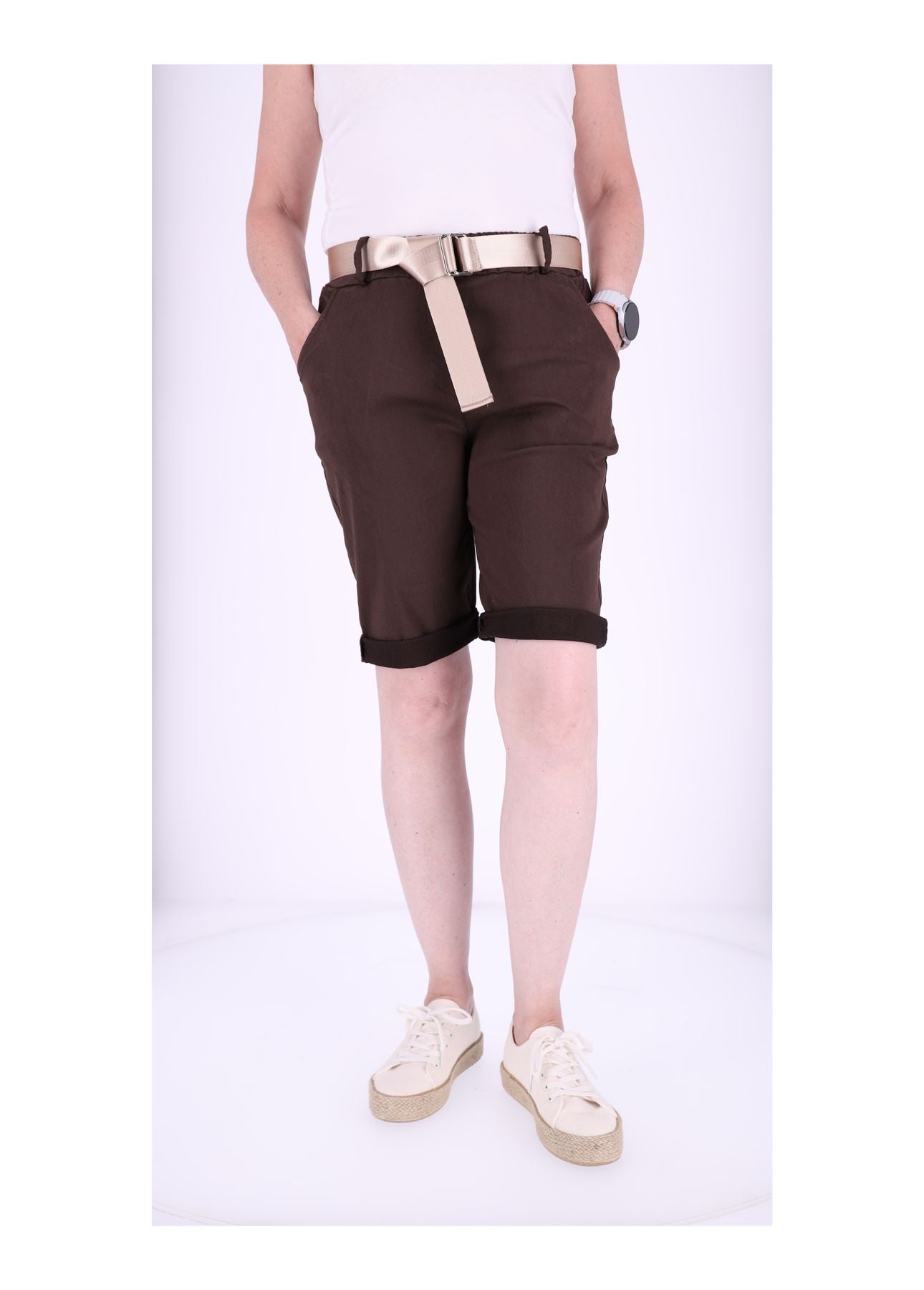 Bermuda Damen Gummizug Gürtel