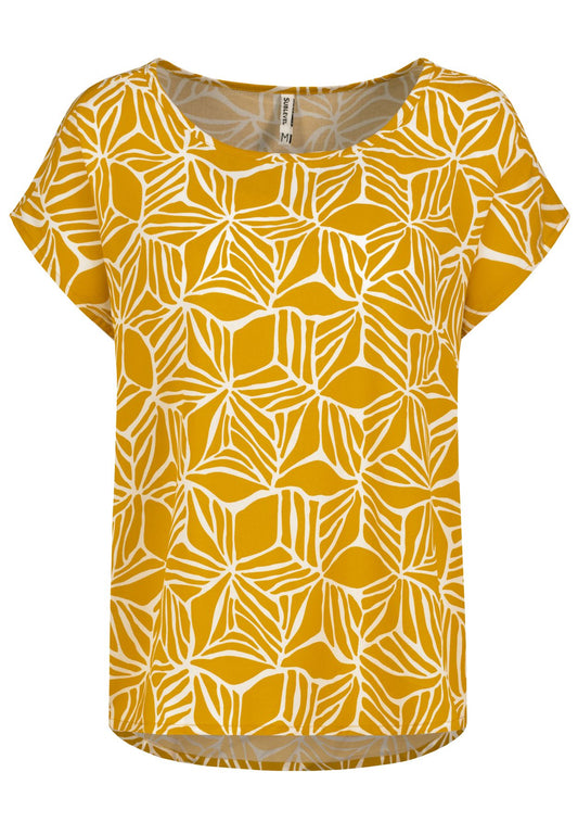 Damen DOB Bluse, Rundhals mit Piping, übe