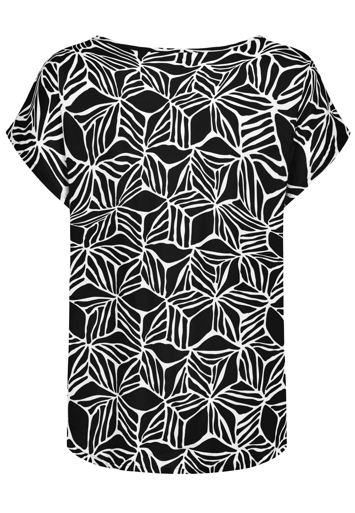 Damen DOB Bluse, Rundhals mit Piping, übe