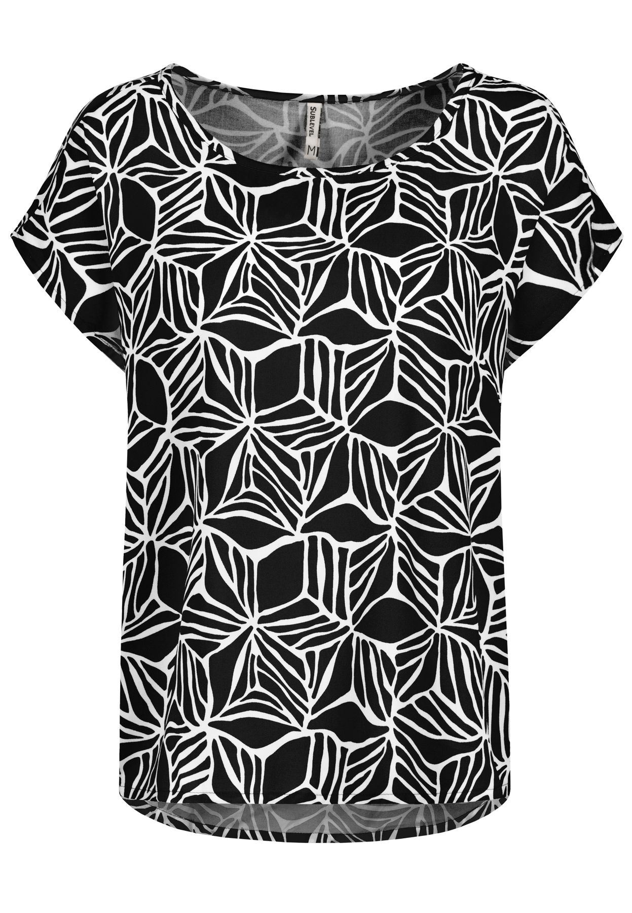 Damen DOB Bluse, Rundhals mit Piping, übe