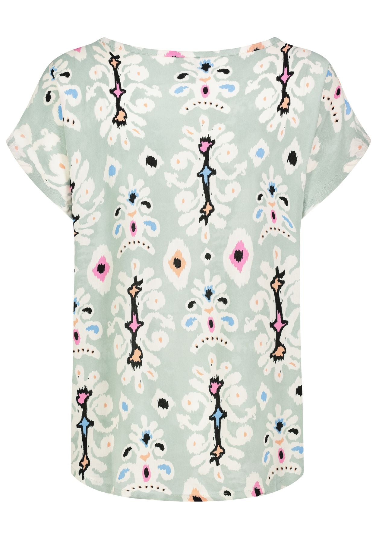 Damen DOB Bluse, Rundhals mit Piping, übe