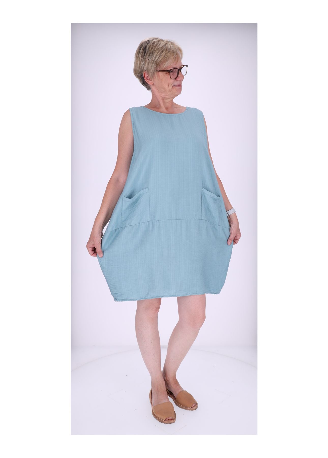 Kleid breite Träger Taschen