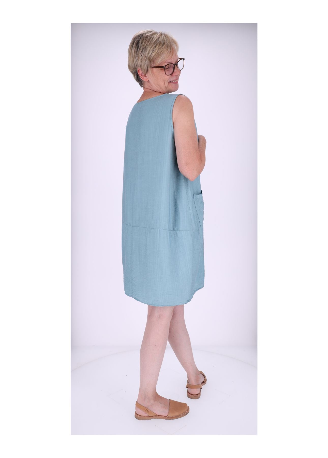 Kleid breite Träger Taschen
