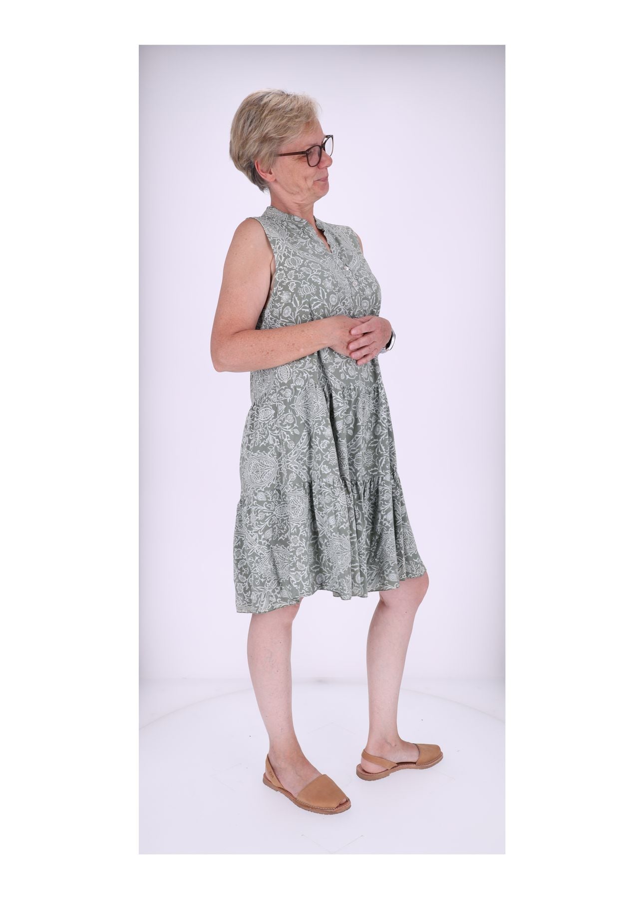 Stufenkleid o.Arm AOP