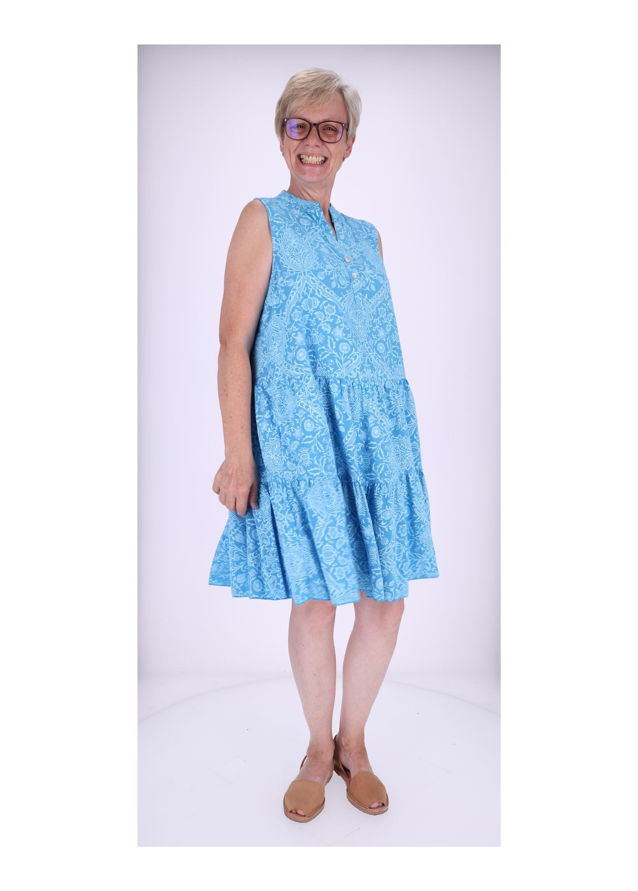 Stufenkleid o.Arm AOP