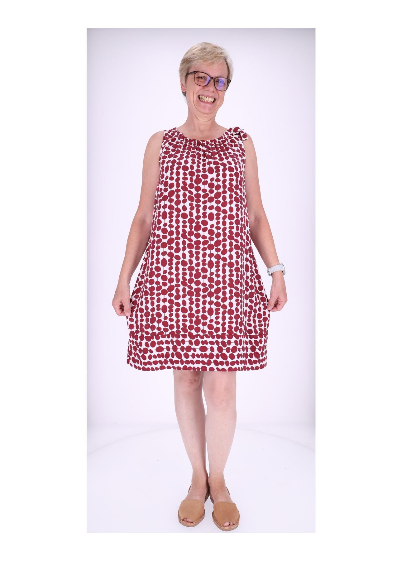 Trägerkleid AOP Punkte