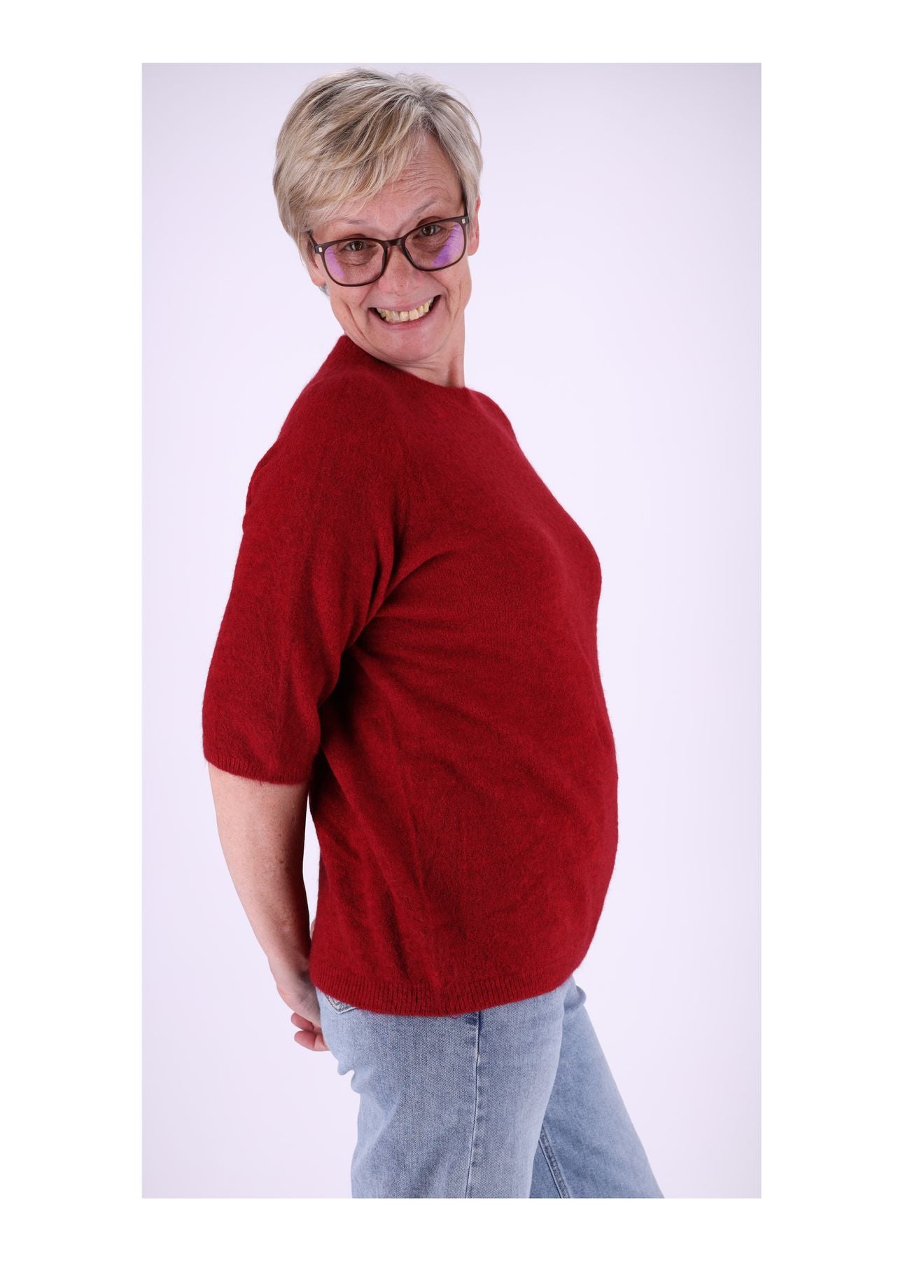 Strickpullover Damen kurzarm ohne Naht