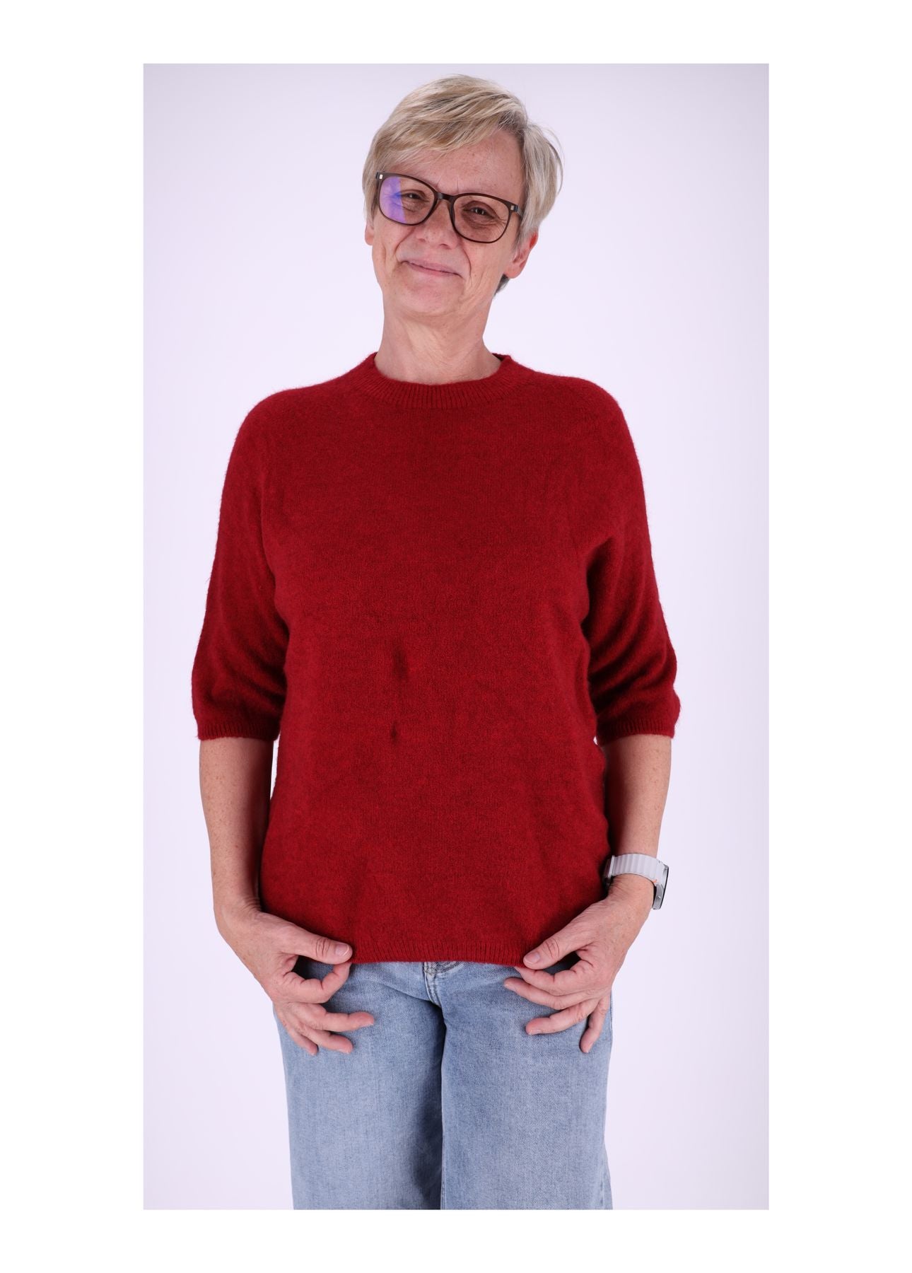 Strickpullover Damen kurzarm ohne Naht
