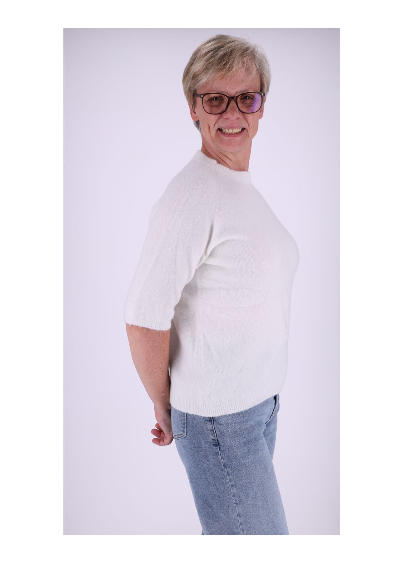 Strickpullover Damen kurzarm ohne Naht