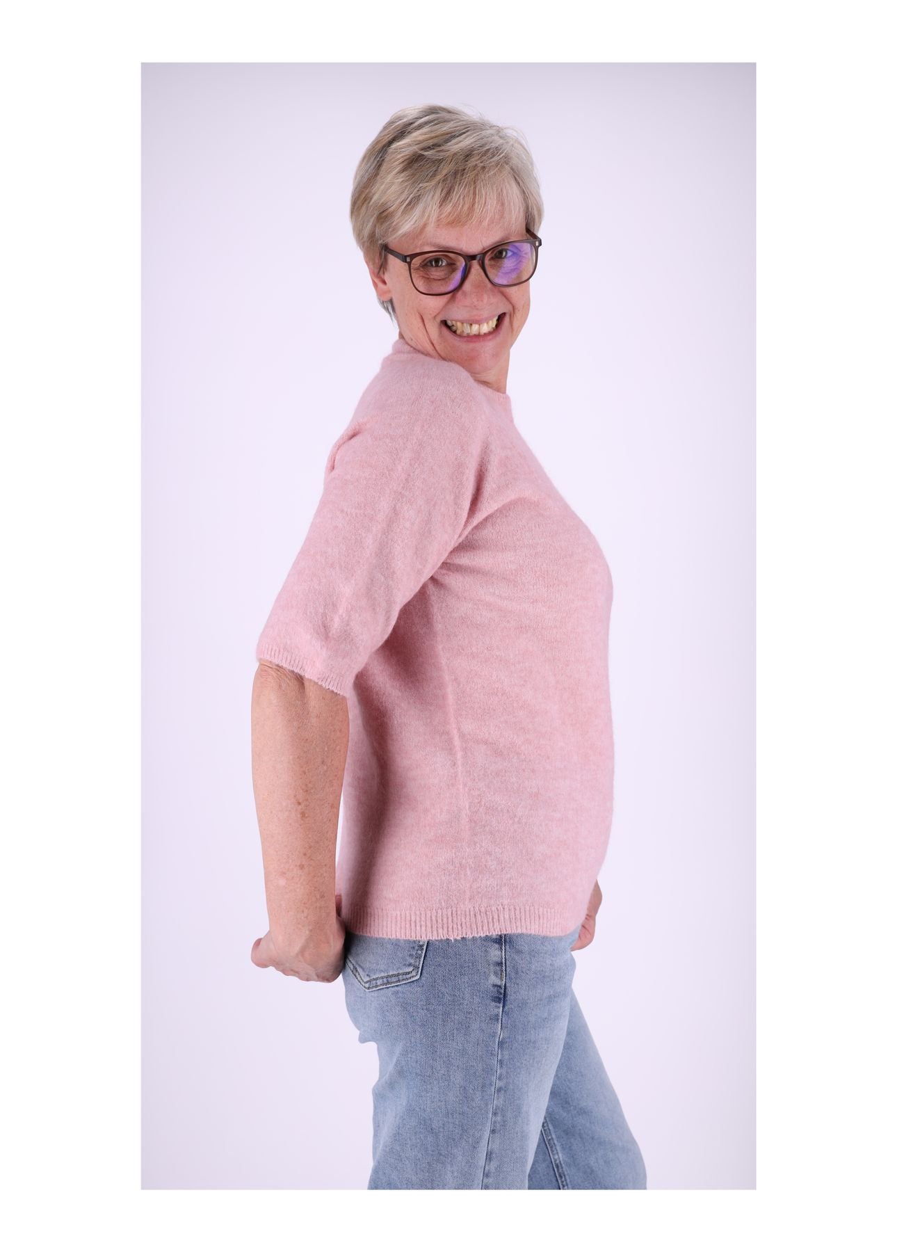 Strickpullover Damen kurzarm ohne Naht