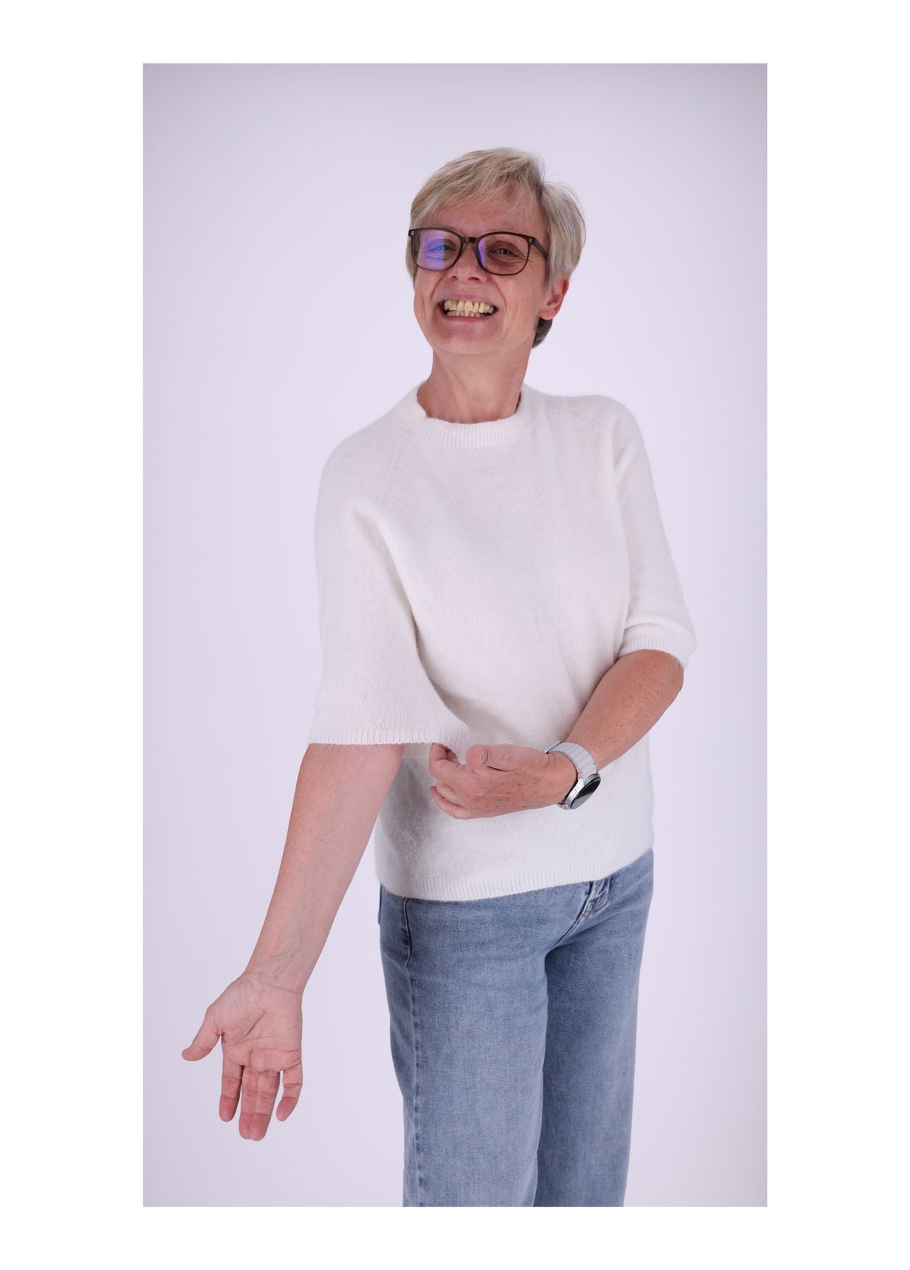 Strickpullover Damen kurzarm ohne Naht