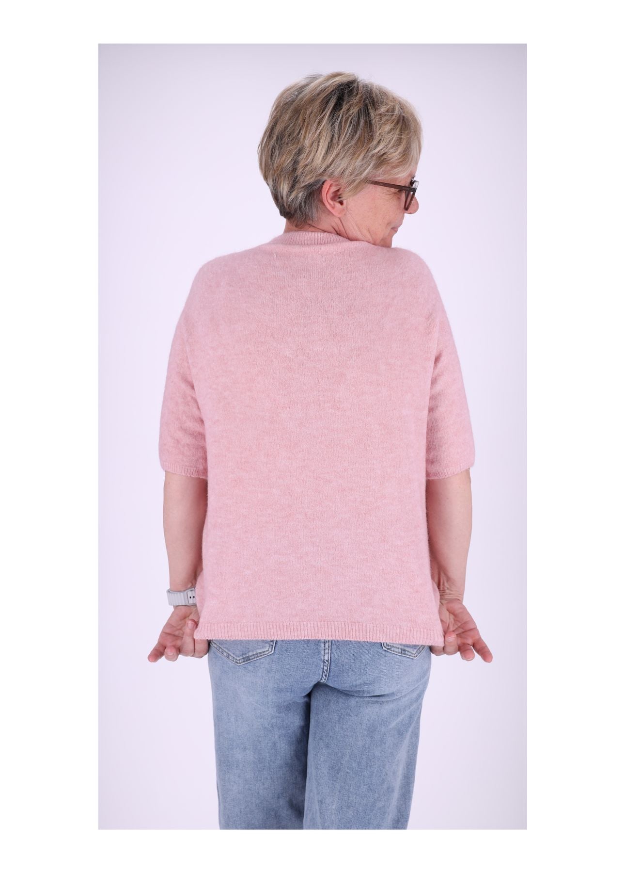 Strickpullover Damen kurzarm ohne Naht