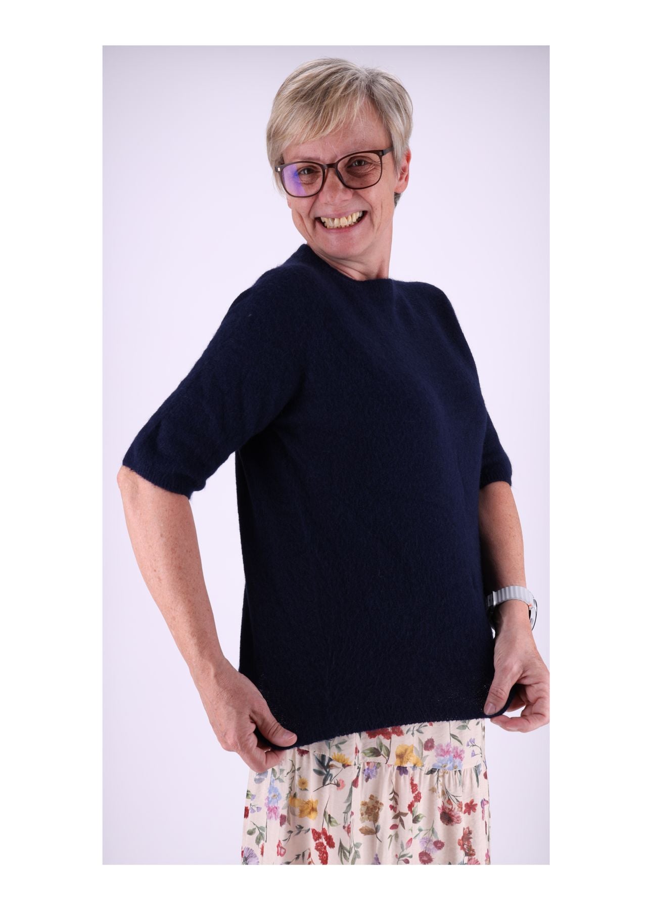 Strickpullover Damen kurzarm ohne Naht