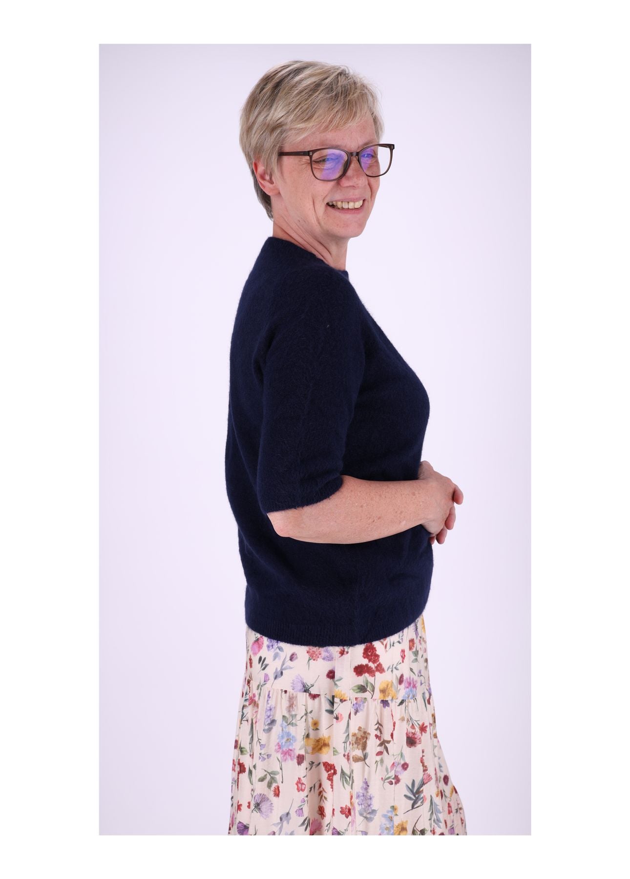 Strickpullover Damen kurzarm ohne Naht