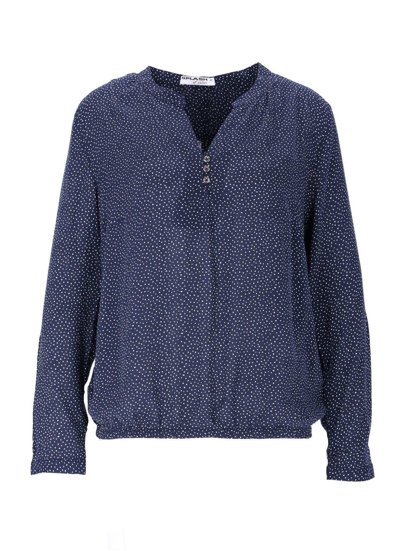 Bluse Damen Gummizug AOP Punkte