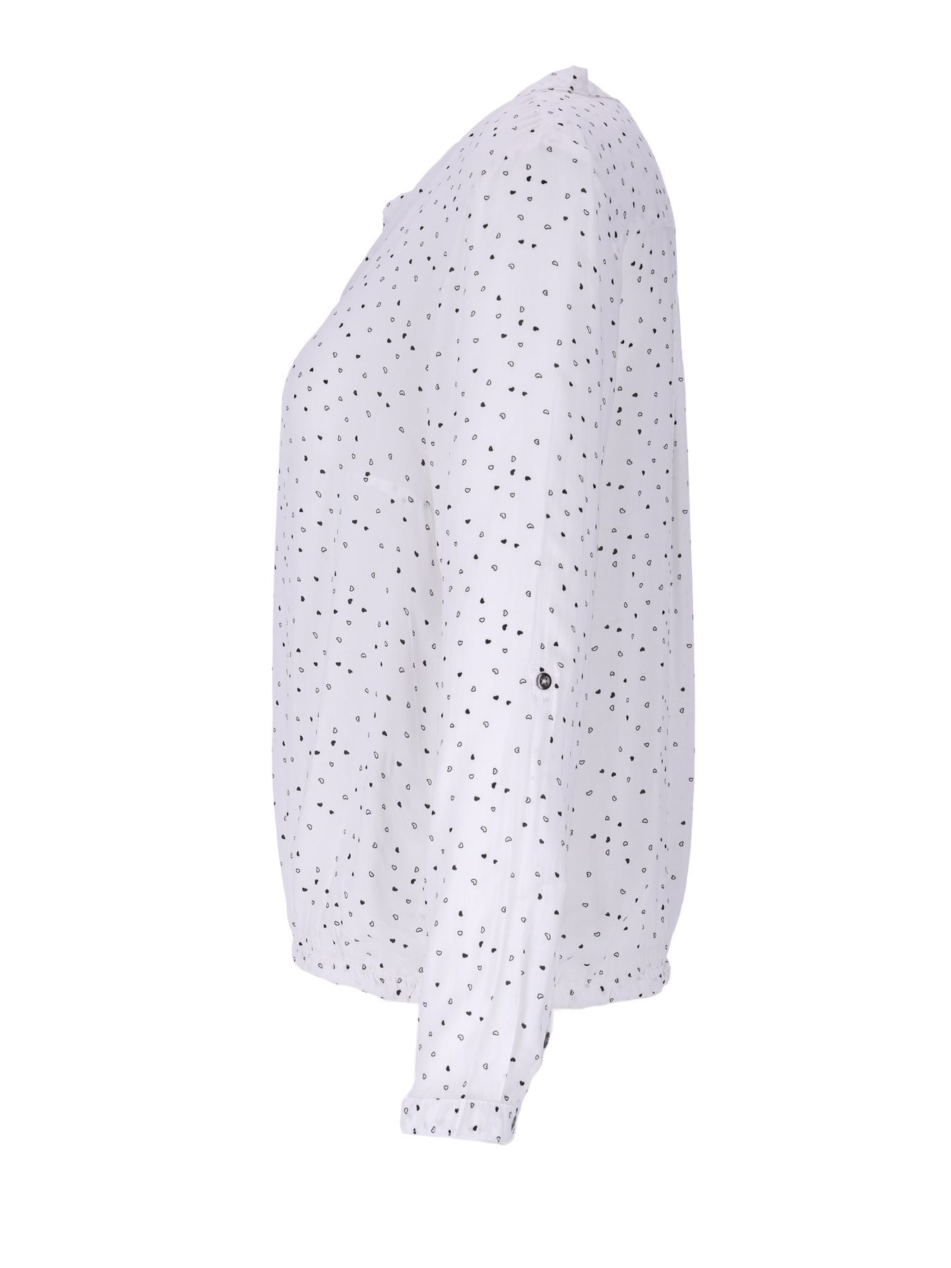 Bluse Damen Gummizug AOP Herzen