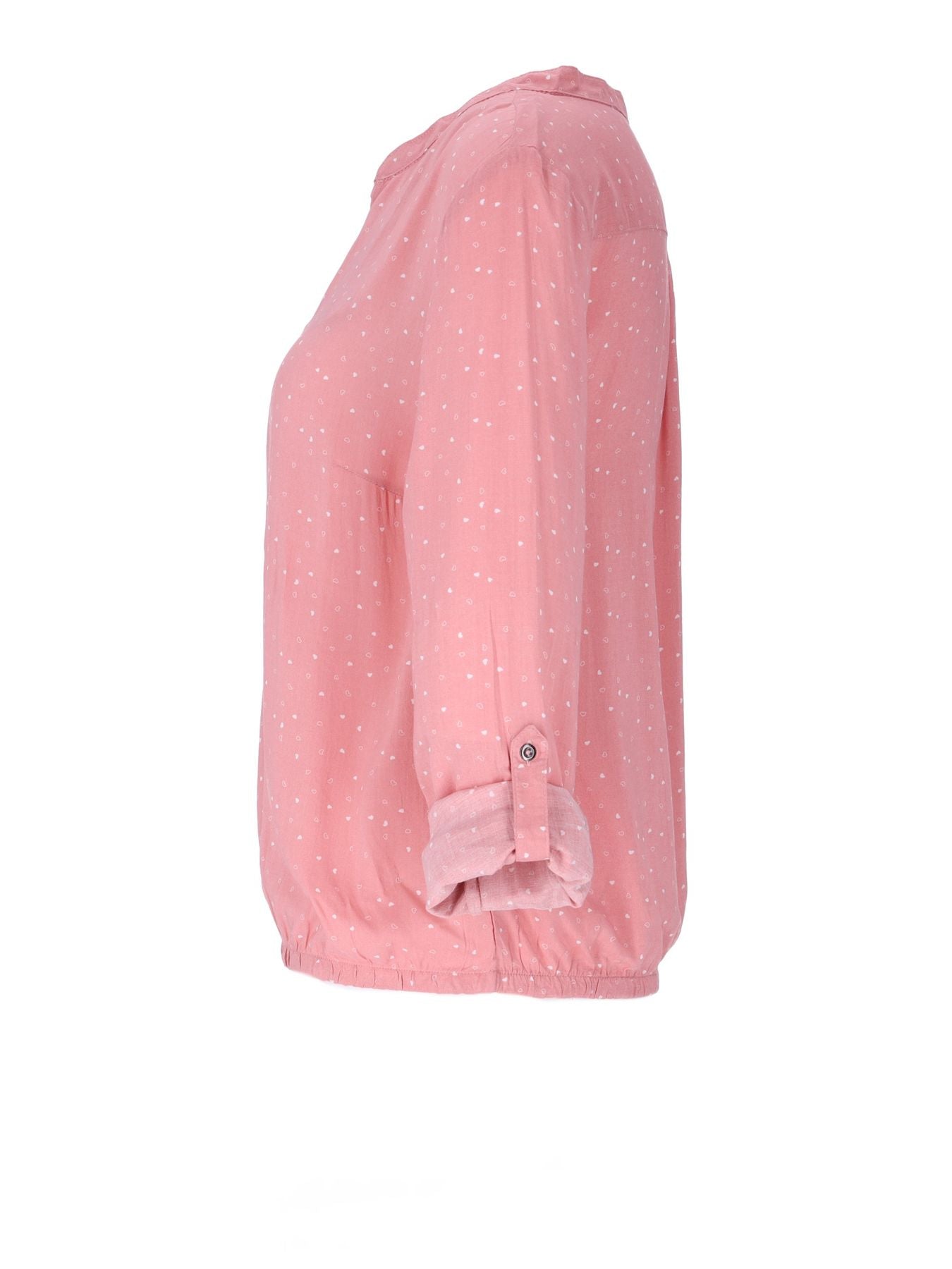 Bluse Damen Gummizug AOP Herzen