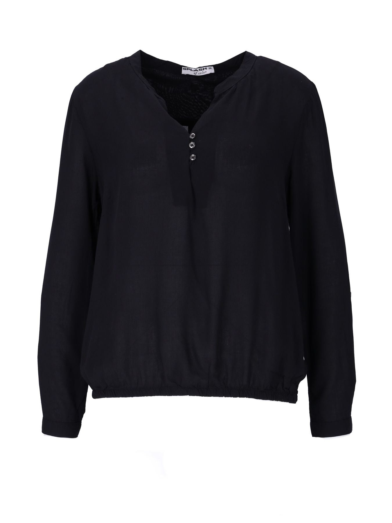 Bluse Damen Gummizug Uni