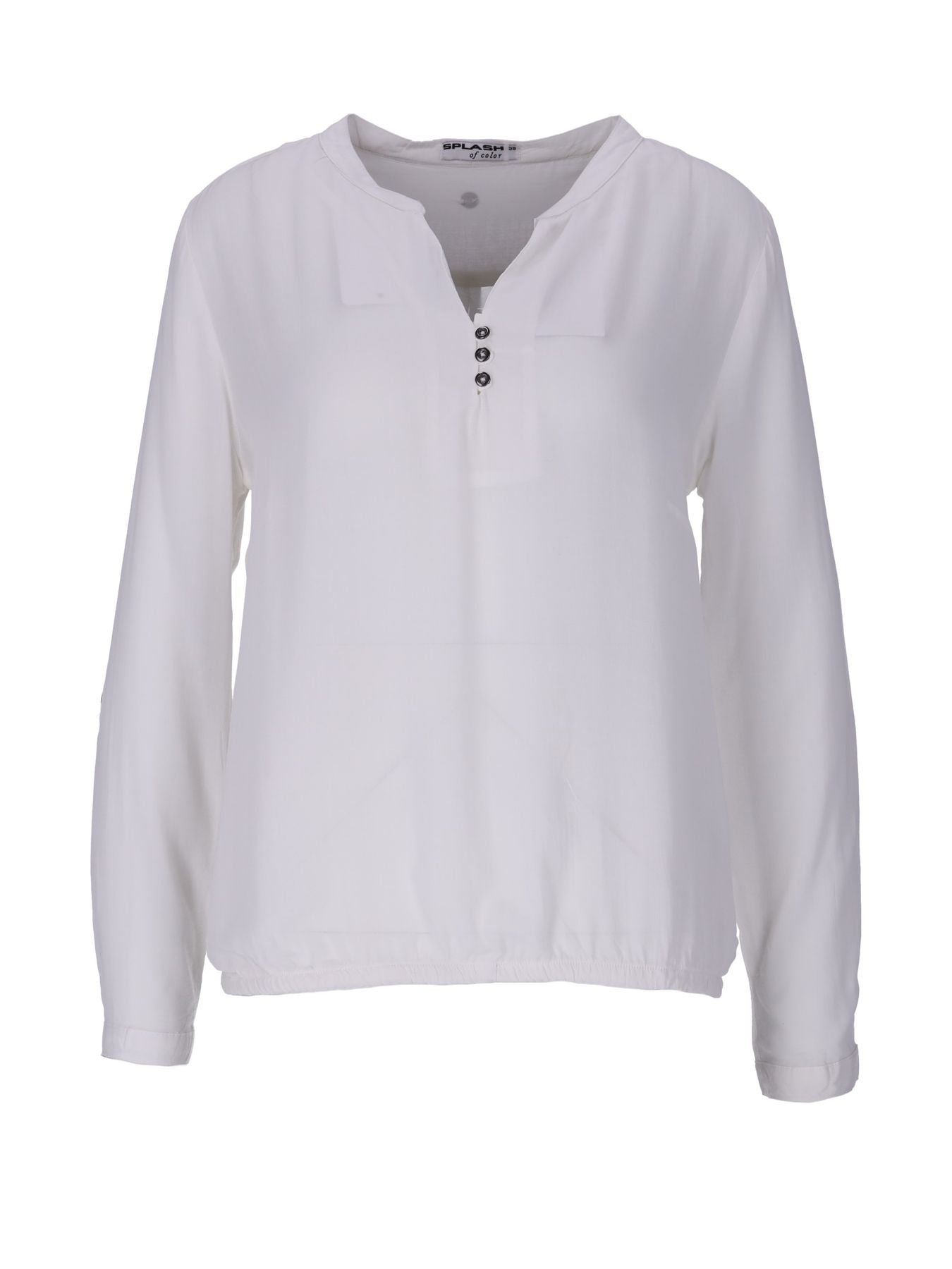 Bluse Damen Gummizug Uni