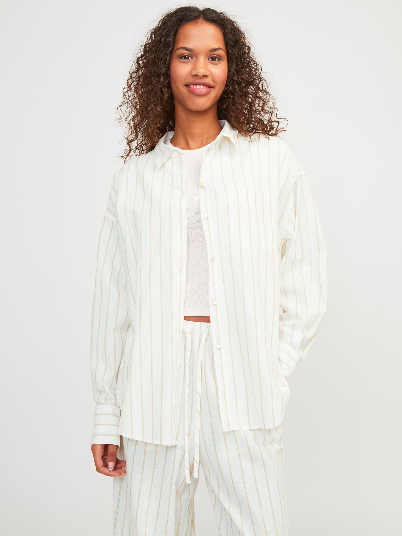 Damen JXJAMIE LS RLX LINEN BLEND SHIRT WVN SN