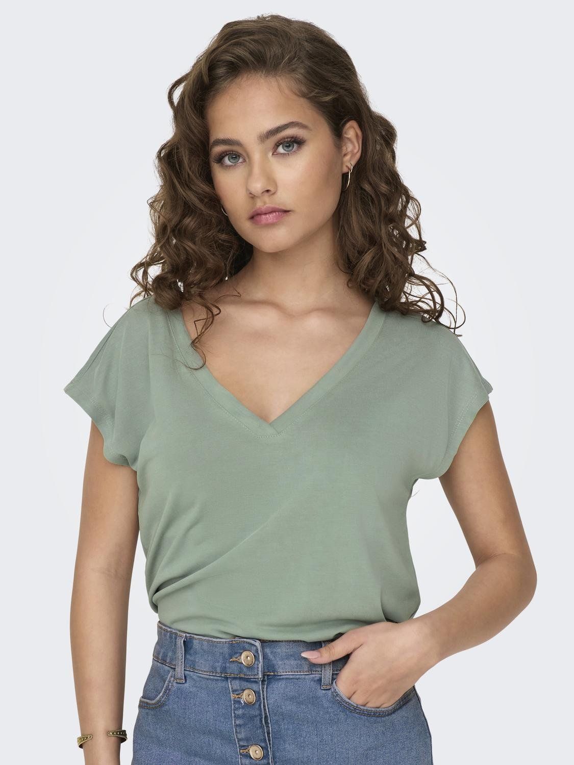 Damen ONLFREE LIFE S/S MOD.V-NECK TOP