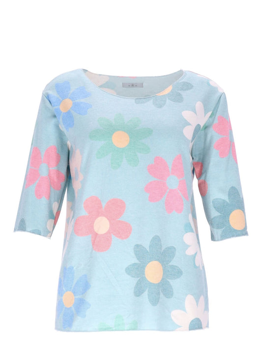 Damen T-Shirt Blumenprint