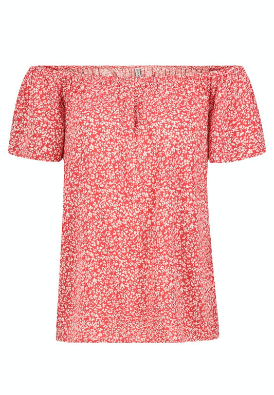 Bluse mit Carmenausschnitt