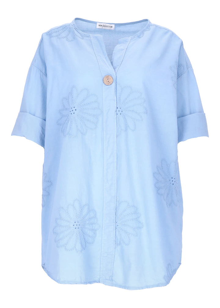 Blusenshirt Lochstickerei Splash of Color