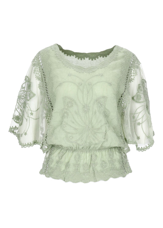 Damen T-Shirt Spitze