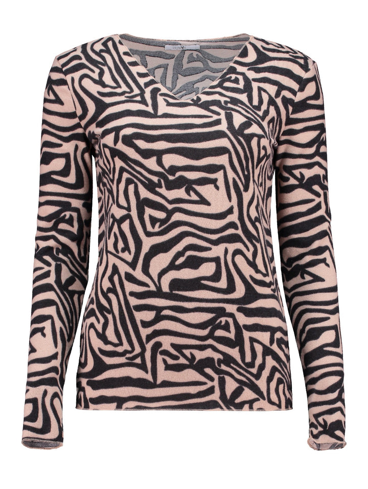 Hailys Langarm Shirt Damen beige